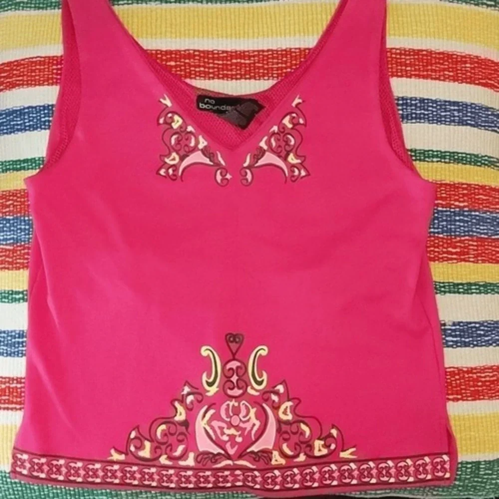 Y2K Vintage no boundaries  hot‎ pink tank top NWT